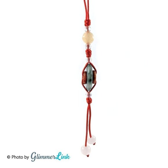 Jade Donut & Quartz Beads Tassel Phone Key Strap - Picture 7 of 11